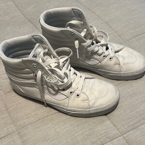 White High-Top Vans Sneakers - Size 8 Women’s